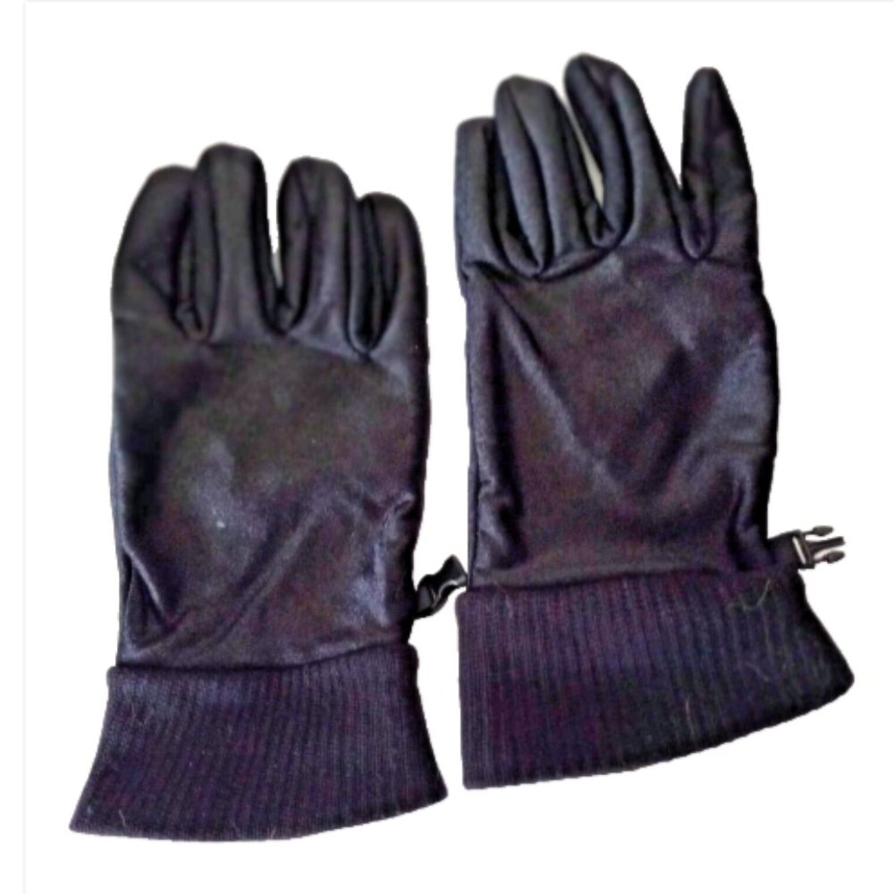 Women's Cold Weather Gloves Sz L Black Knit Gloves w/ Sweater Cuffs EUC